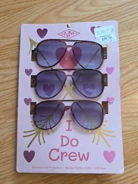 Nicole Miller Purple Gradient Aviator Sunglasses with Brown Frame